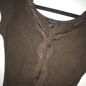 Chocolate brown short sleeve shirt